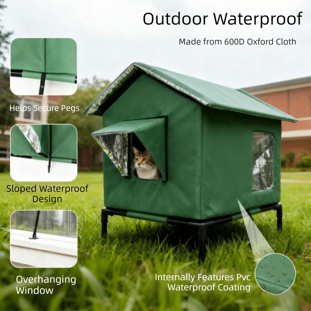 Folding Outdoor Cat Tent Waterproof Feral Cat Shelter Pet Hideaway Cooling Dog Cave  Camping
