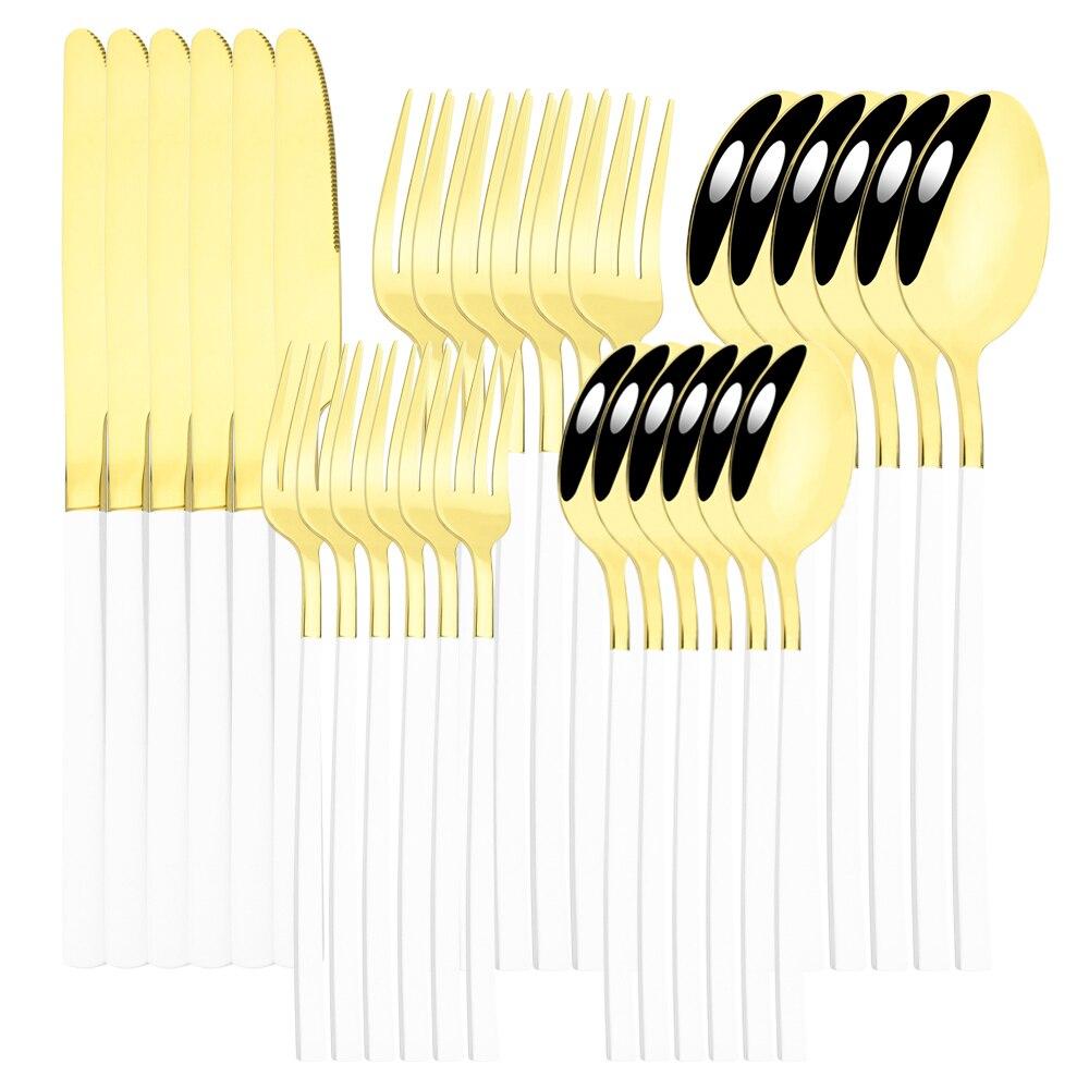 30 шт., набор столовых приборов в стиле вестерн, черное золото, набор столовых приборов из нержавеющей стали, нож, десертная вилка, ложка, набор столовых приборов, столовое серебро