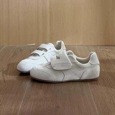 Версия из овчины~ ретро повседневные спортивные туфли на липучке с глубоким вырезом на плоской подошве немецкие тренировочные туфли женские осенне-зимние новые туфли Форреста Гампа