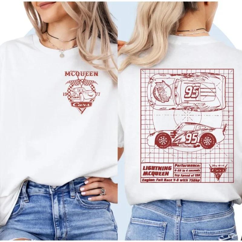 Lightning McQueen car shirt with Magical Journey print Tshirt Unisex cotton allseason base shirt vintage tops