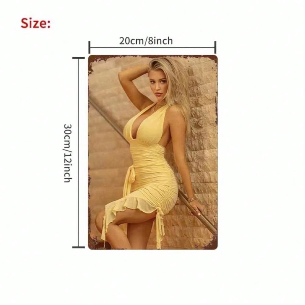 Металлическая табличка "Красота с золотыми волосами" Винтажный жестяной плакат Настенный декор для спальни Бара Гаража Сада Улицы