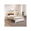 Lit simple - MUVOE - 90x200 cm - Bois massif - Couleur blanc - Design contemporain