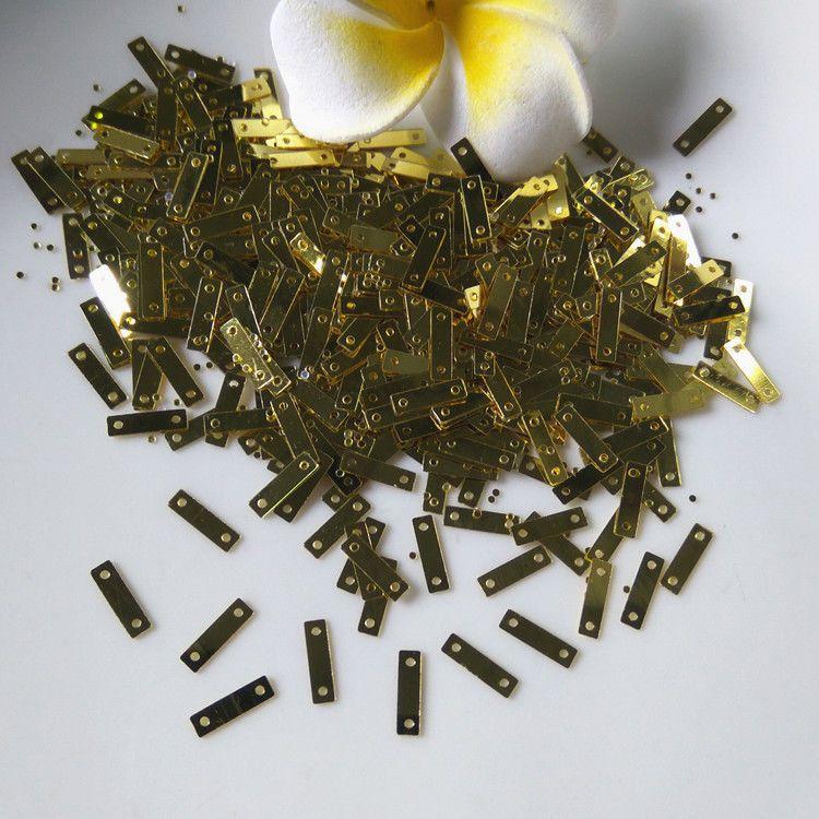 500g Bag PVC Long Strip Double Hole Silver Sequins Handmade DIY Garment Rectangular Wedding Dress Jewelry Chaozhou