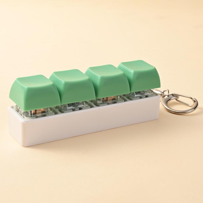 Cute 1 Buttons Keyboard Fidget Keychain Keyboard Clicker Mechanical Keyboard Keyring Stress Relief Toys Gift For Girlfriend