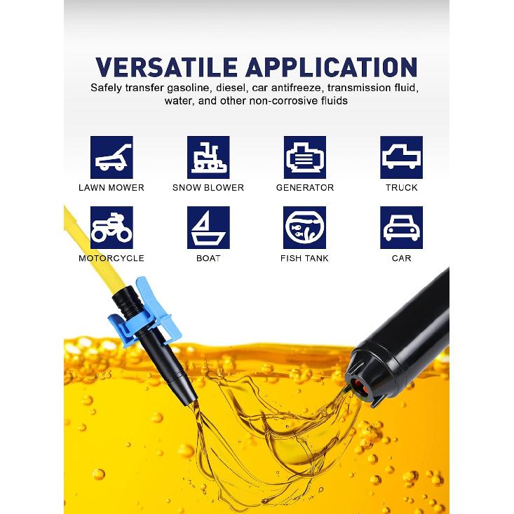 SMART JERRY - Battery Operated Fuel Pump | Electric Oil Transfer Pump For Gasoline, Diesel, Water, Transmission | 3 GPM Hand Pump With Locking Clip