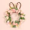 Easter Wreath Garland with Light Colorful Eggs Flower for Festival Holiday