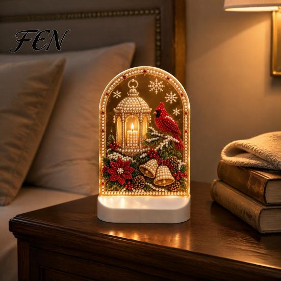 Gifts for Elders Christmas Pearl Light Ornaments Holiday Home Decor, Acrylic LED Decorative Lamp with Soft Glow Bedroom Bookshelf And Party Atmosphere