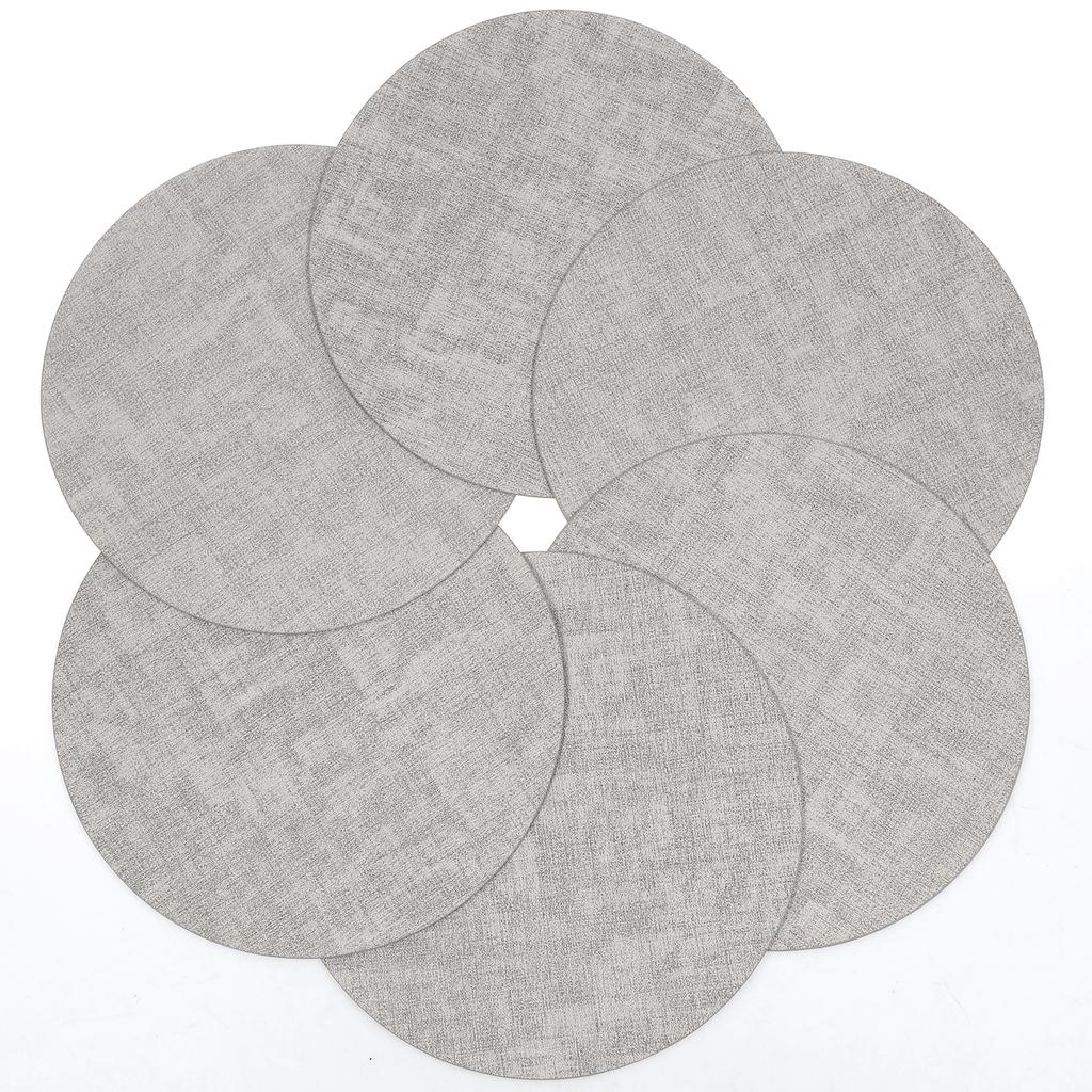 6Pcs Round Placemats Reversible Table Mats Heat Resistant Place Mats Waterproof Table Place Mats for Indoor and Outdoor Use