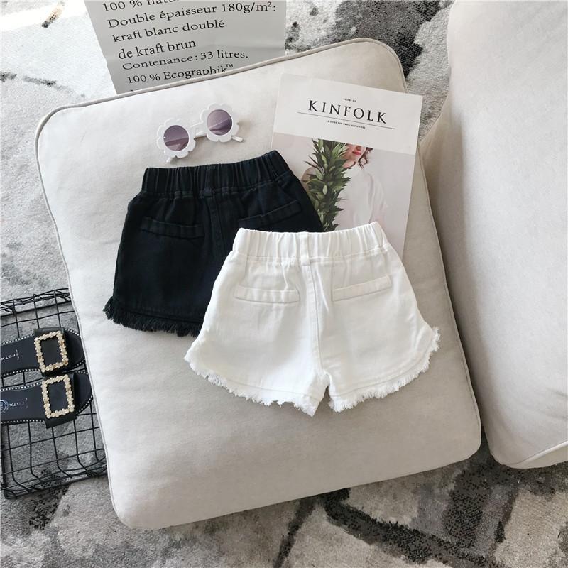 Summer New Children Clothing Solid Color Baby Girls Pants Casual White Jeans Shorts Kids Toddler Jeans Shorts