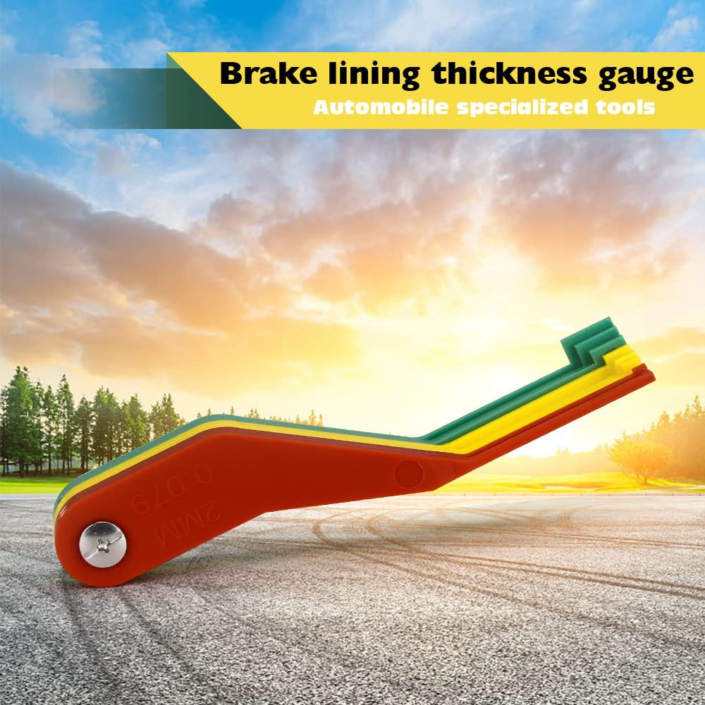 9-Piece Brake Pad Thickness Gauge Set, Measure Tool To Quickly Check Wear, For Most Cars, Easy To Read Color Coded - 2Mm To 12Mm