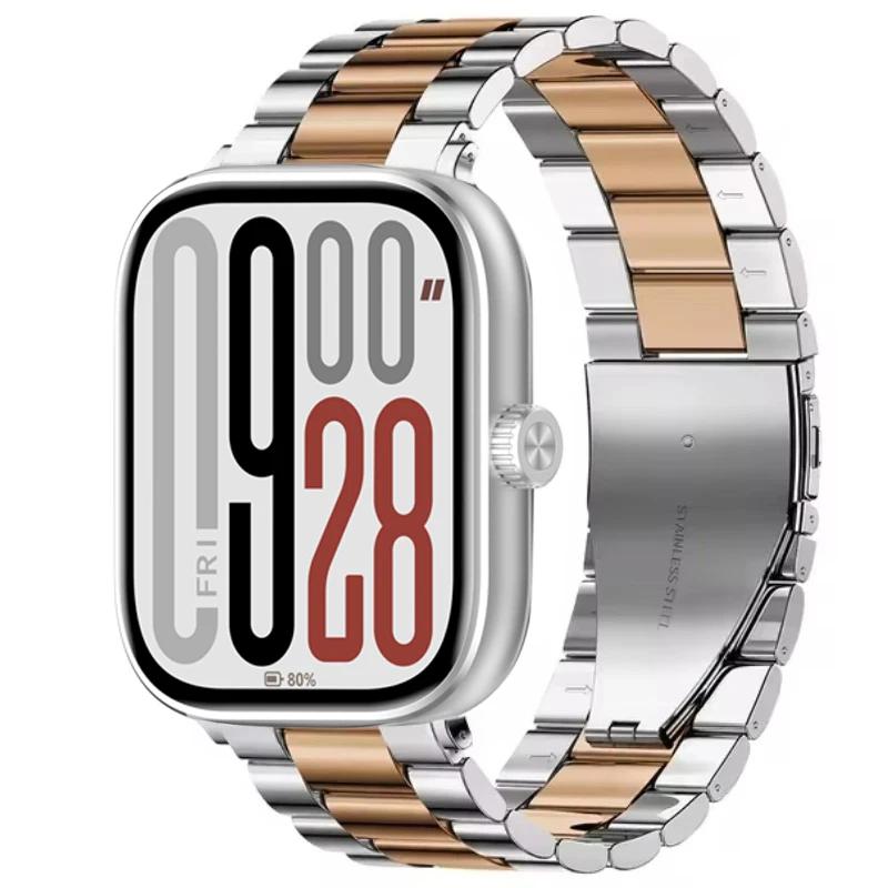 Металлический ремешок для Redmi Watch 5/Redmi Watch 4 Регулируемый браслет из нержавеющей стали для Xiaomi Mi Band 9 Pro/Mi Band 8 Pro