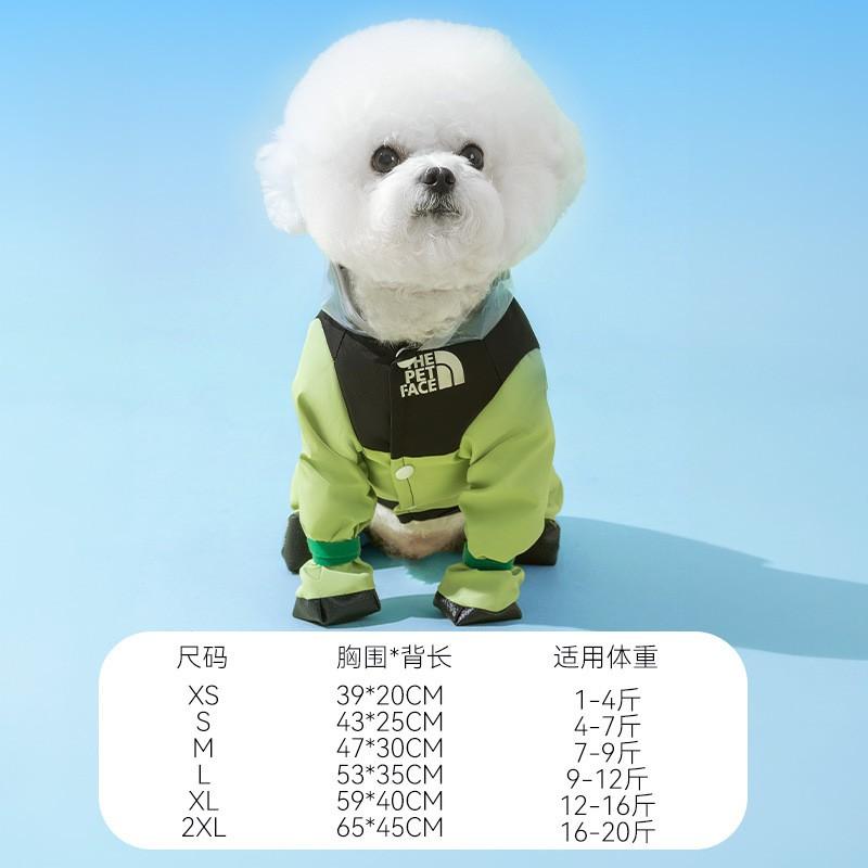 Full-Coverage Waterproof Dog Raincoat With 4 Legs Coverage Small Breeds Like Teddy Bichon Frise
