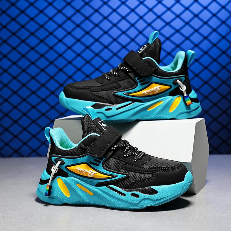 1879 обувь для мальчиков осень и зима кожаные кроссовки для детей среднего и старшего возраста детские весенние сетчатые дышащие кроссовки для бега для мальчиков