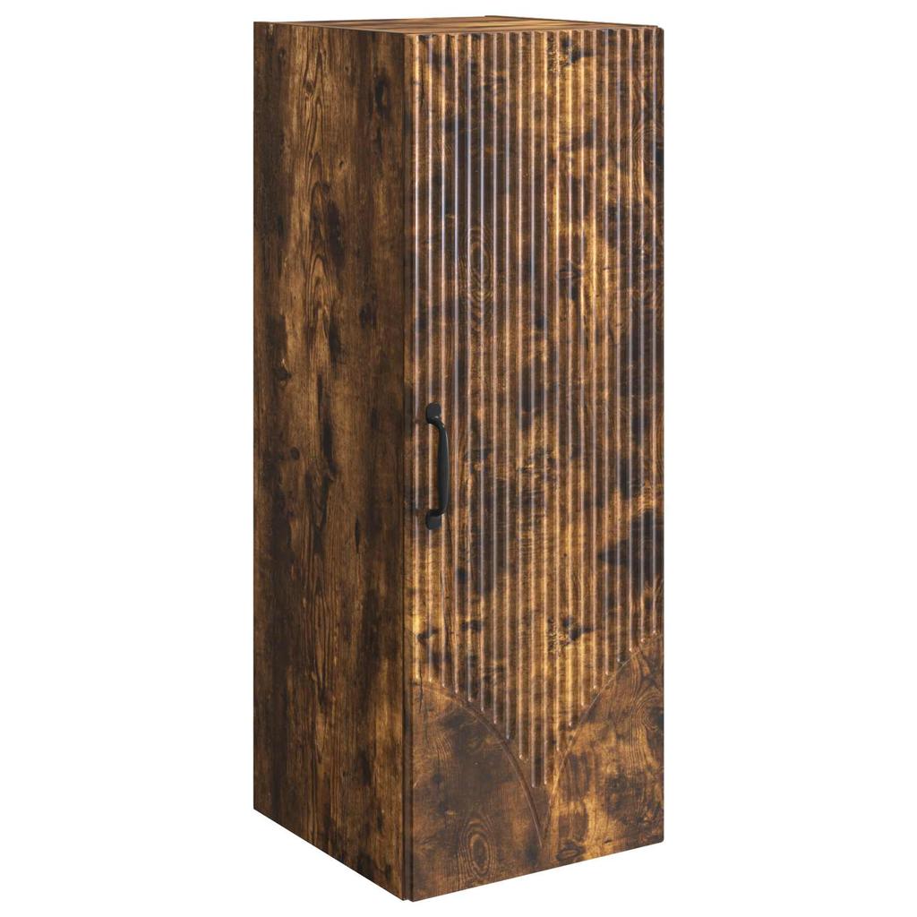 Wall Mounted Cabinet Smoked Oak Finish 33 x 34.5 x 90 cm Engineered Wood