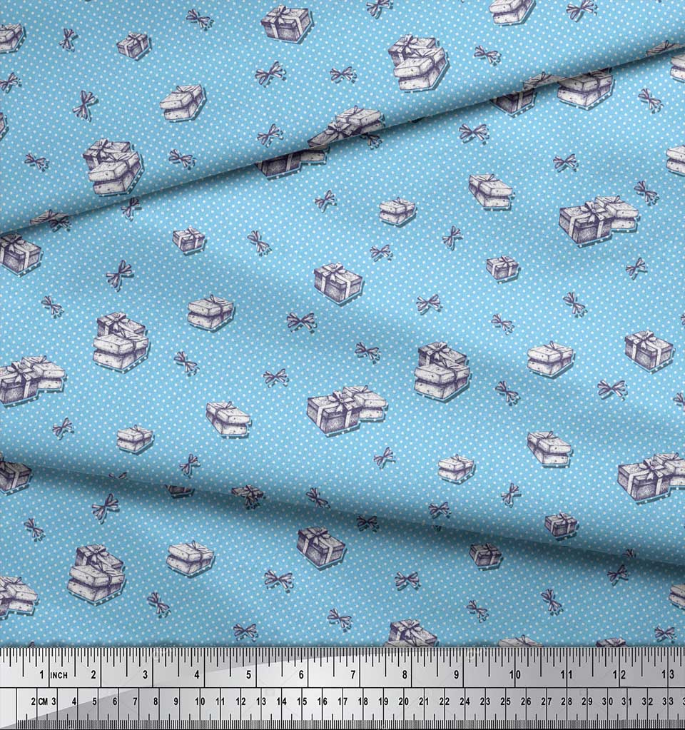 Soimoi Синяя японская креп-сатиновая ткань лента и подарочная коробка праздничная напечатанная ткань 1 метр 42 дюйма