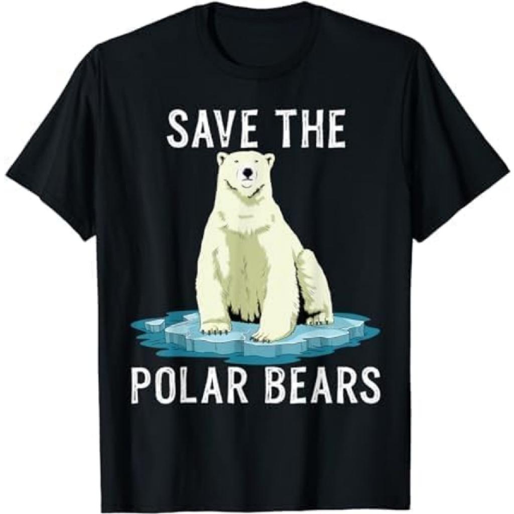 Футболка Save The Polar Bears Против Изменения Климата Белый Медведь Футболка GIU Мужская Женская Майка Свитшот Худи Черный