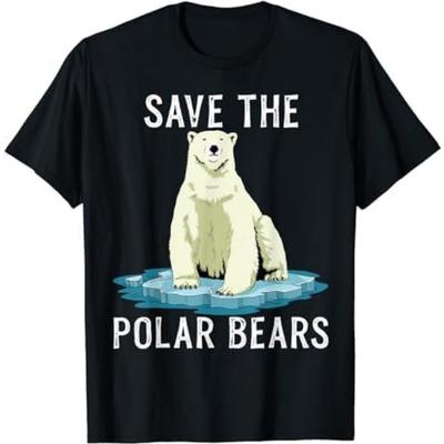 Футболка Save The Polar Bears Против Изменения Климата Белый Медведь Футболка GIU Мужская Женская Майка Свитшот Худи Черный