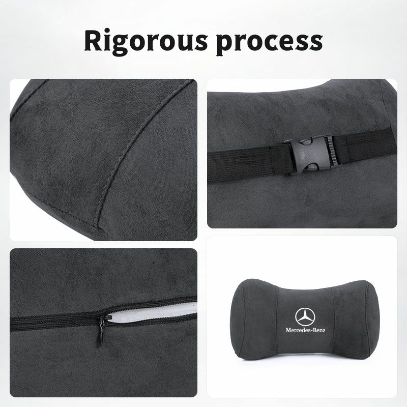 CQI1 Car Seat Suede Memory Cotton Neck Pillow Headrest For Mercedes Benz AMG W205 C300 W203 W206 W108 W124 W126 W140 W168 GLA GLB GLC