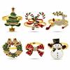 6Pcs Xmas Napkin Holder Rings Wreath Christmas Napkin Rings For Holiday Party Dinner Table Decoration
