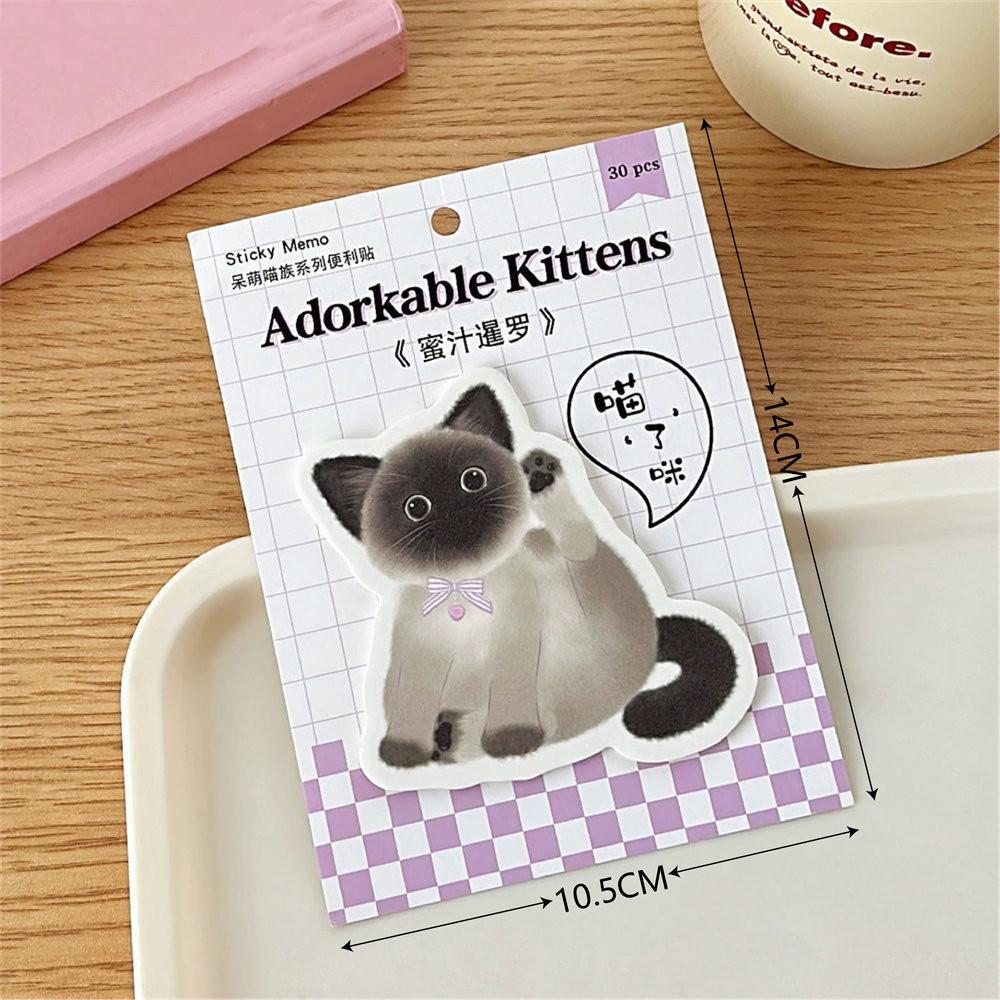 30pcs/set Sweet Cartoon Anime Kitten Sticky Note Korean Chic Cute Cat Scrapbooking Memo Pad Kawaii Notepad Student Supplies