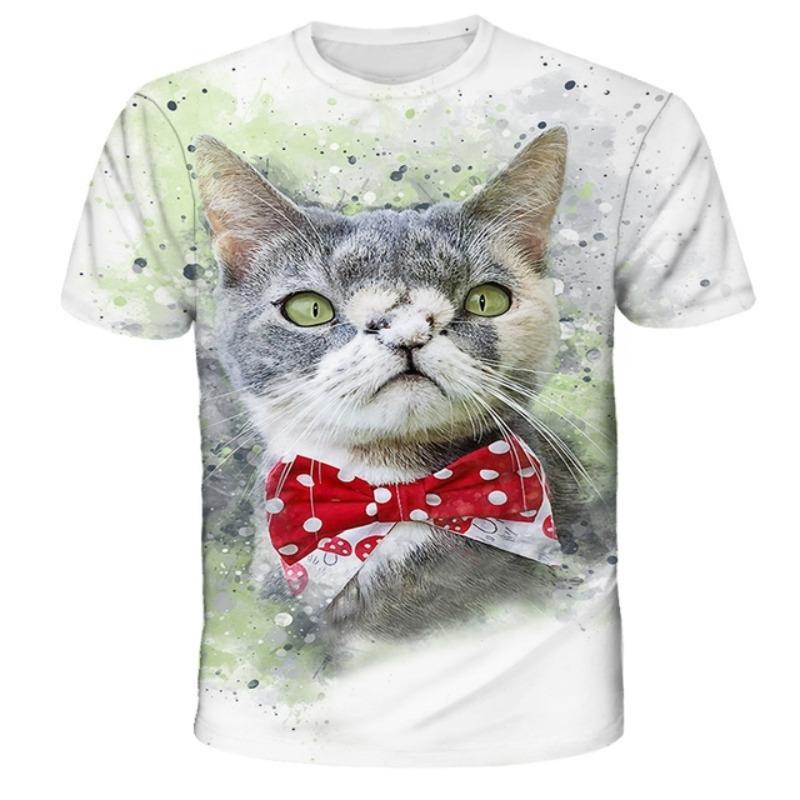 Футболка мужская Funny Pet Футболка с белкой Футболка с 3D-принтом Футболки с изображением животных Милые топы с узорами Свободный топ большого размера