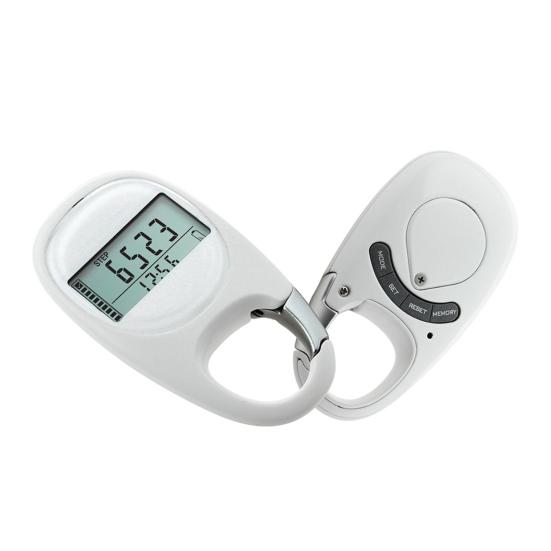 3D Шагомер с карабином Цифровой дисплей Точный счетчик шагов при ходьбе Трекер расстояния Мужчины Женщины Дети Пожилые люди Память на 7 дней Счетчик калорий