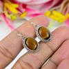 Подарочные серьги из стерлингового серебра 925 пробы с натуральным тигровым глазом, 1,25 дюйма, r5T07