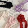 Niche Three-dimensional Rose Pure Handmade Crochet Scarf Spice Girl Fashionable Wear Single Item Thin and Narrow Long Scarf