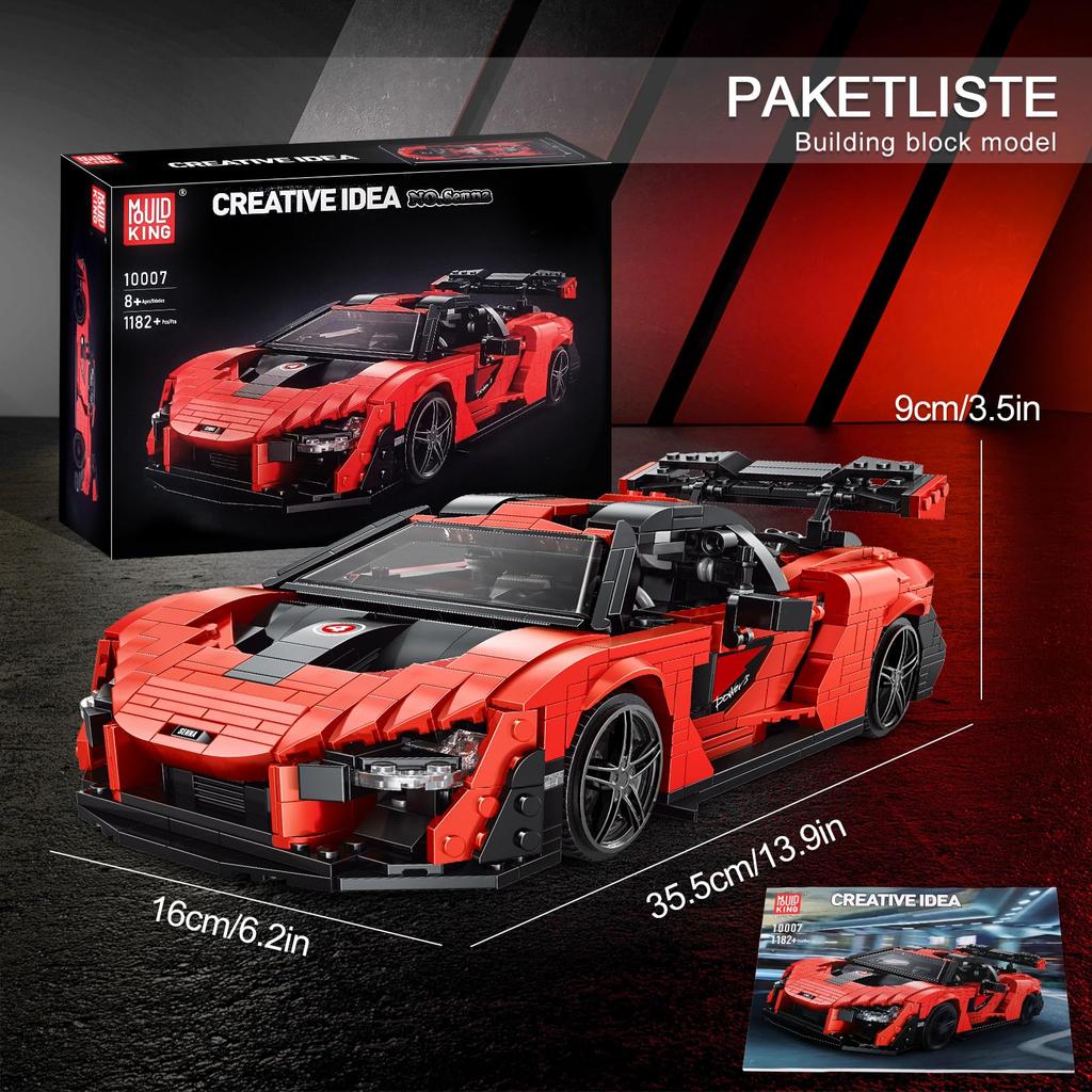 Mould King 10007 MOC K500 Ретро Спорткар Конструктор Разнообразие Идея Строительная Игрушка Пазл Конструктор Модель Спорткара Конструктор как Товары