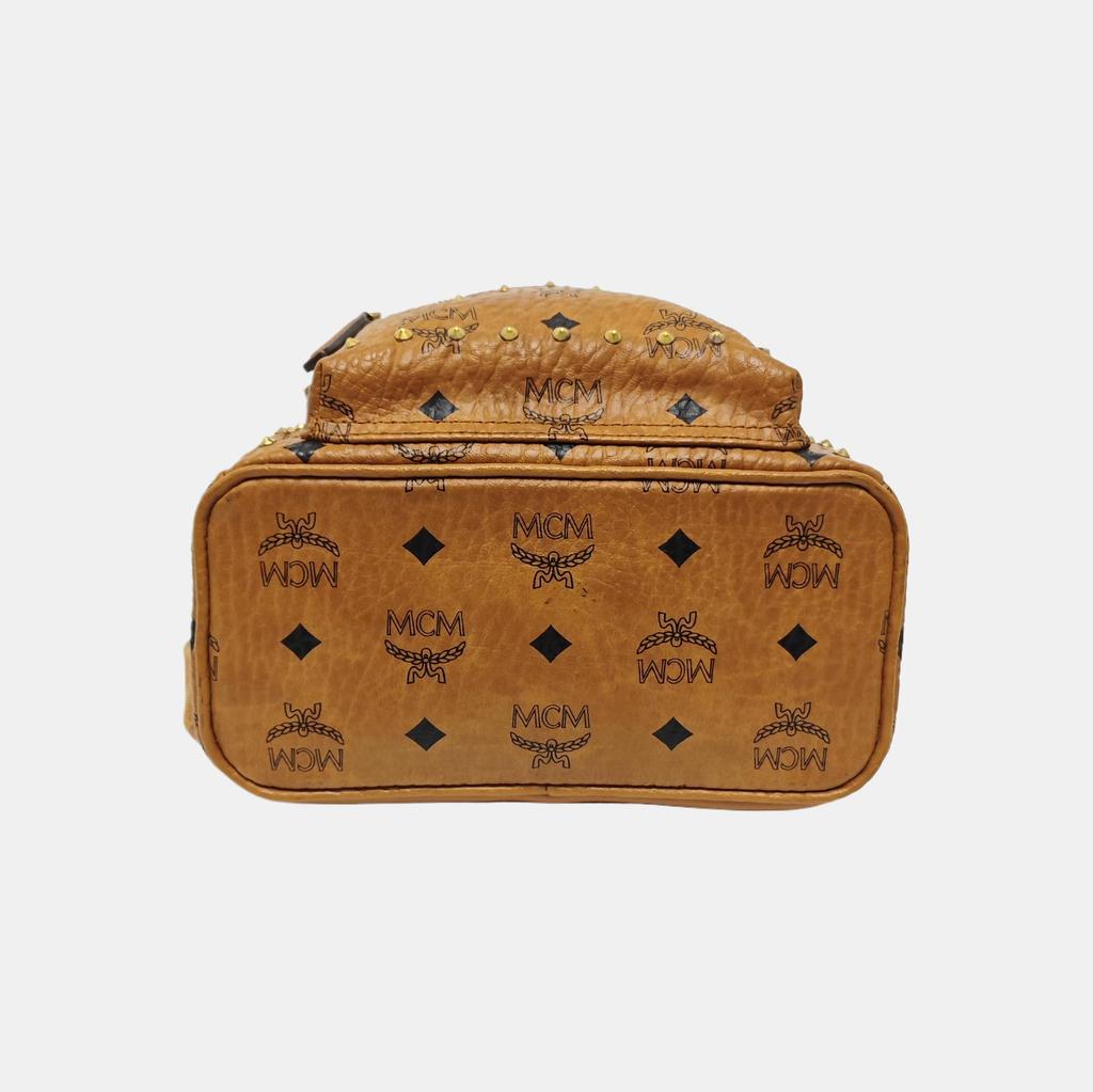 [Pre-Owned] Studded Monogram Print Faux Leather Mini Backpack - Good #1RTZ1QD