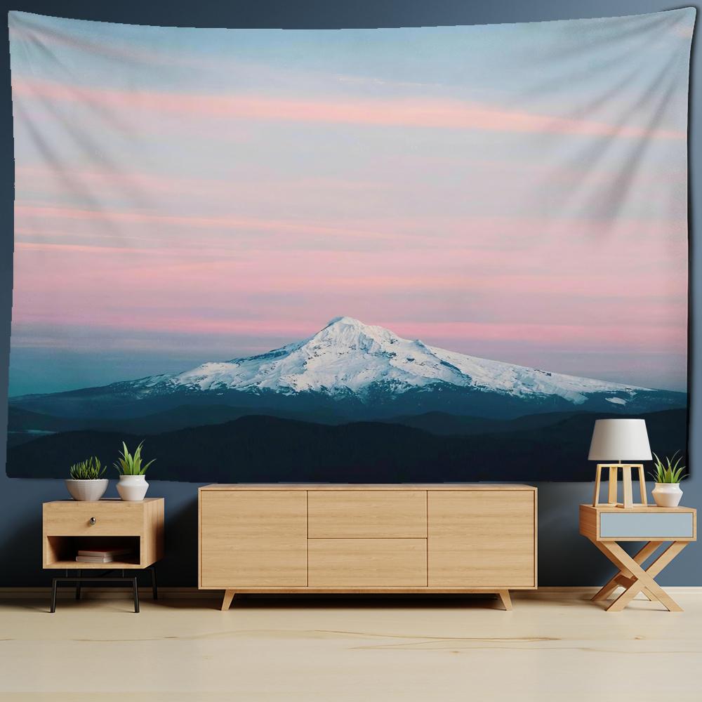 Современный снежный горный пейзаж Картина Гобелен Настенный гобелен Богемный природный пейзаж Гостиная Домашний декор