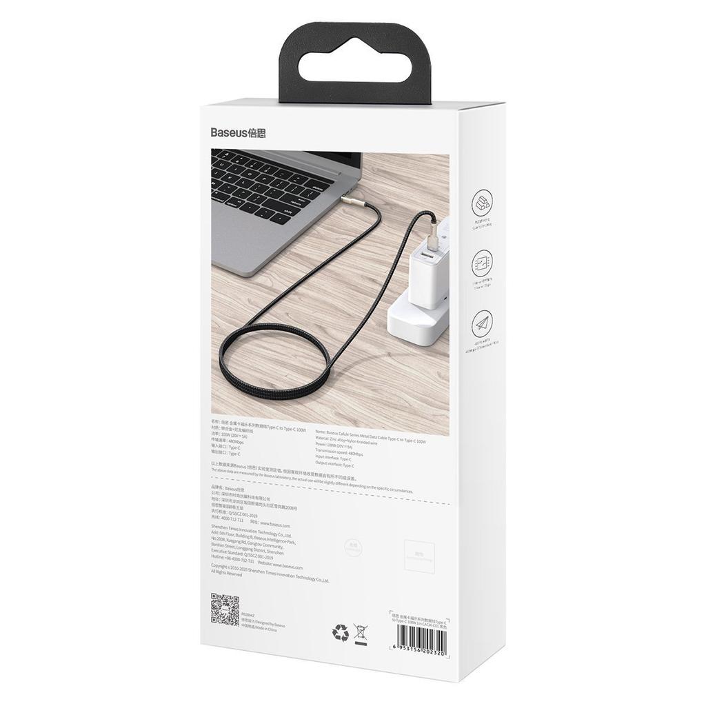 Kabel Usb-C Do Usb-C Baseus Cafule, 100W, 1M (Czarny)