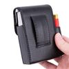 Women Men Storage Case Leather Stainless Steel Card Cash Holder Belt Pouch Lighter Wallet Pocket Solid Color Box Carrier