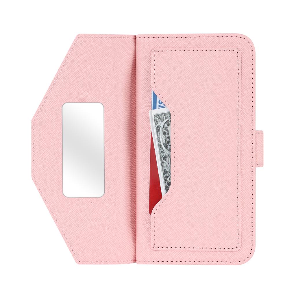 For Google Pixel 7 Pro 5G Stand Case Cross Texture PU Leather Wallet Phone Cover with Shoulder Strap/Makeup Mirror