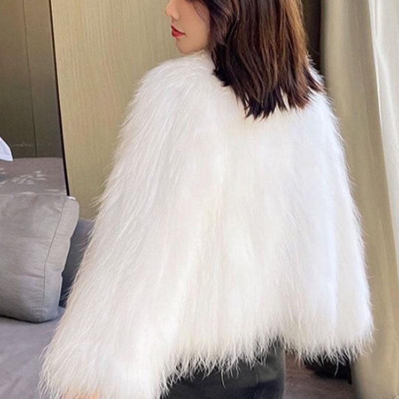 Зимнее плюшевое пальто из искусственного меха, женские свободные короткие меховые куртки, женская уличная одежда, повседневная женская куртка, пальто 2024, осень-зима