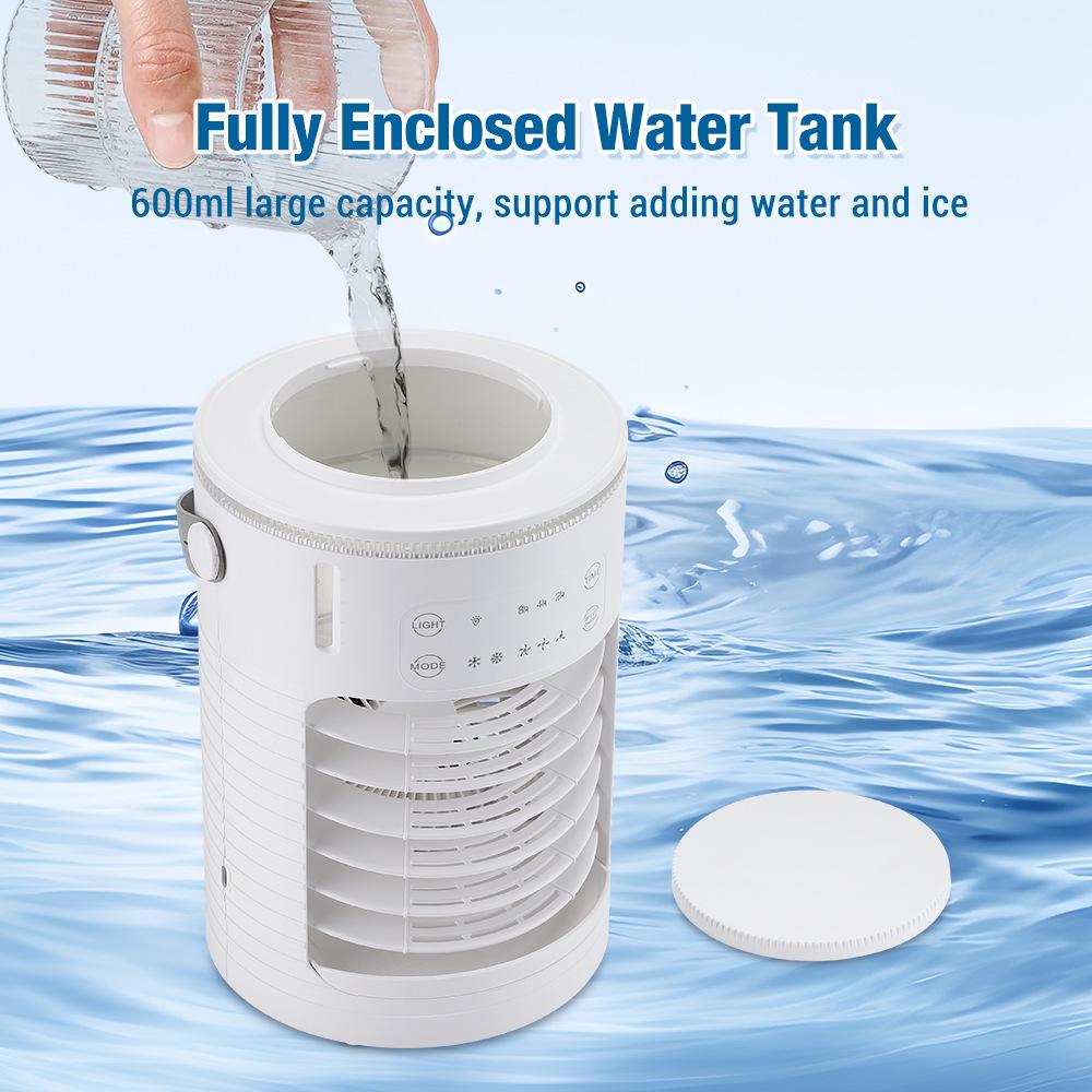 Портативный USB вентилятор-кондиционер с охлаждением ледяной водой, 3 скорости, настольный