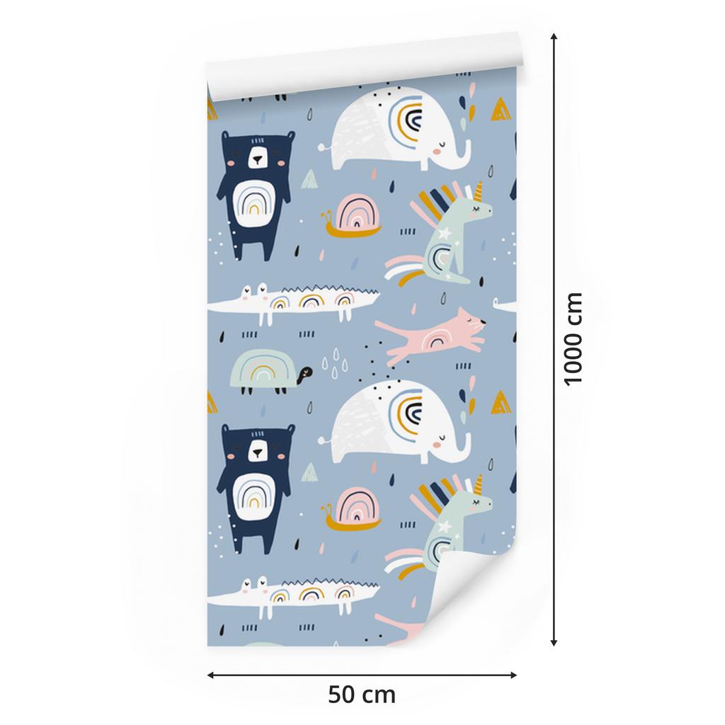 Rainbow Animals Wallpaper for Living Room and Bedroom 50x1000