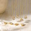 Ins Simple Atmospheric Geometric Single Zircon Necklace Stainless Steel Bead Chain Waterproof Jewelry Accessories Pendant