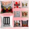 Подушка с принтом Paramore Чехол для подушки Плюшевая ткань Мягкий чехол для подушки Двусторонний принт Чехол для диванной подушки Плед