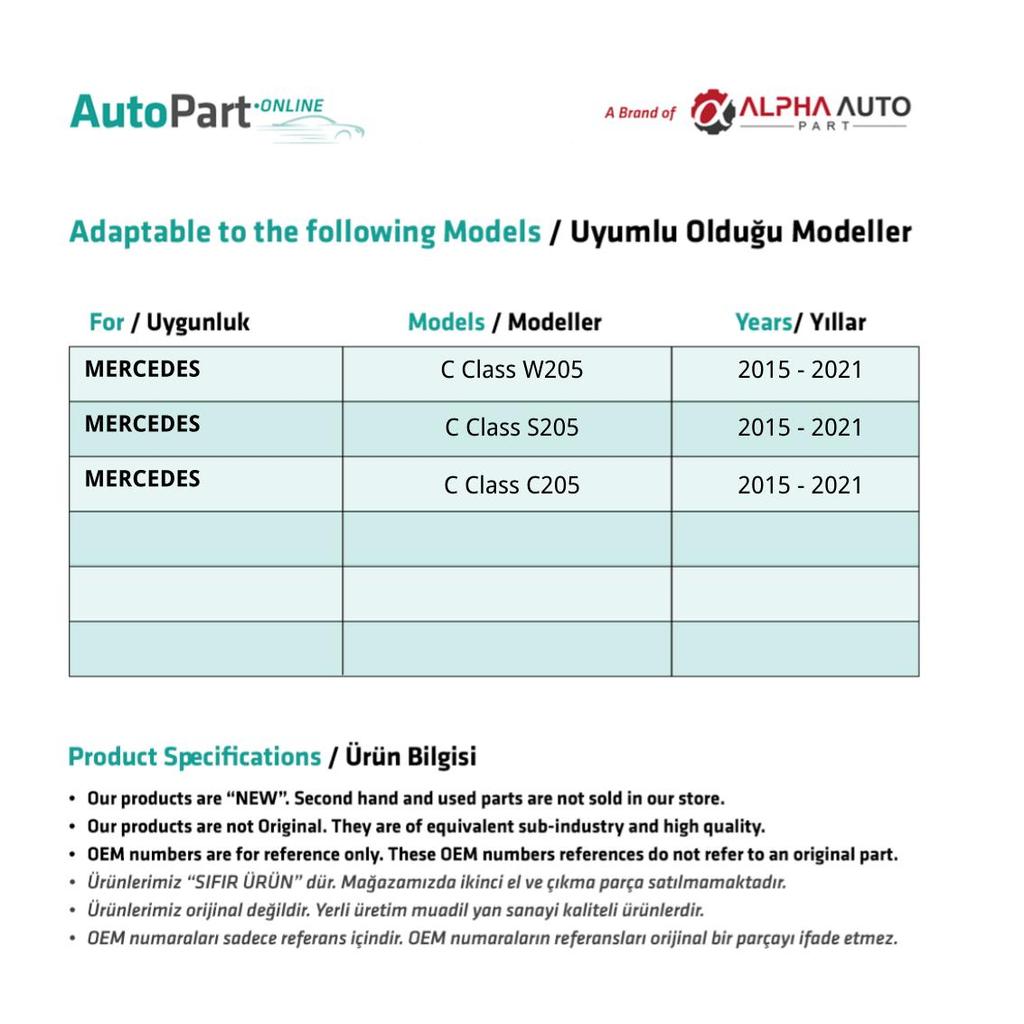 Крышка багажника на крыше для Mercedes C Class W205, C205, S205, 4 шт.