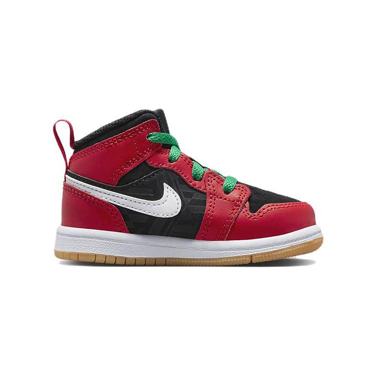 Air Jordan 1 Mid Se Td Black White Malachite Fire Red DQ8420-006