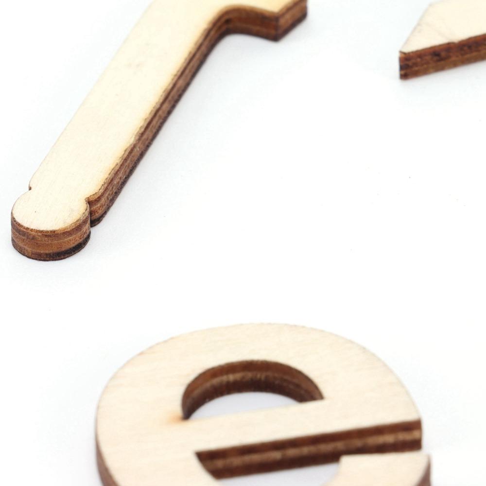 124Pcs Wood Wood Letter Chips 4cm Home Decoration Chips Wooden Craft Pieces Spelling Learning