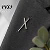 Stable Buckle Brooch 2Pcs Men Suit Brooch, X-Shaped Lapel Pin with Safety Pin, Zinc Double-bar Crossed Alloy Electroplated Metal Badge for
