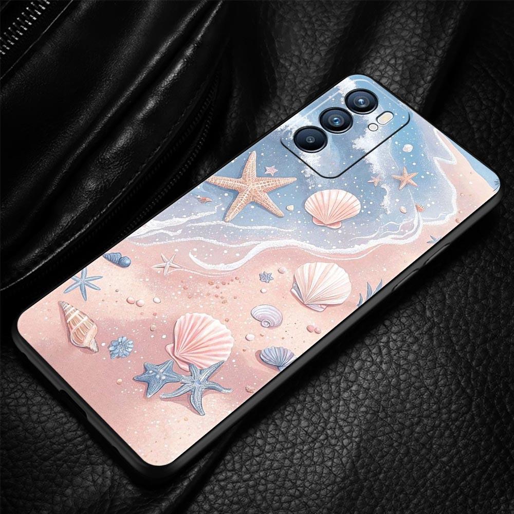 Морской Пляжный Ракушка Водоросли Чехол Для Телефона Для Oppo Reno 13 12 11 10 7 F Find X5 X6 A98 A80 A79 A78 A57 A54 A31 A17 Pro Мягкий ТПУ