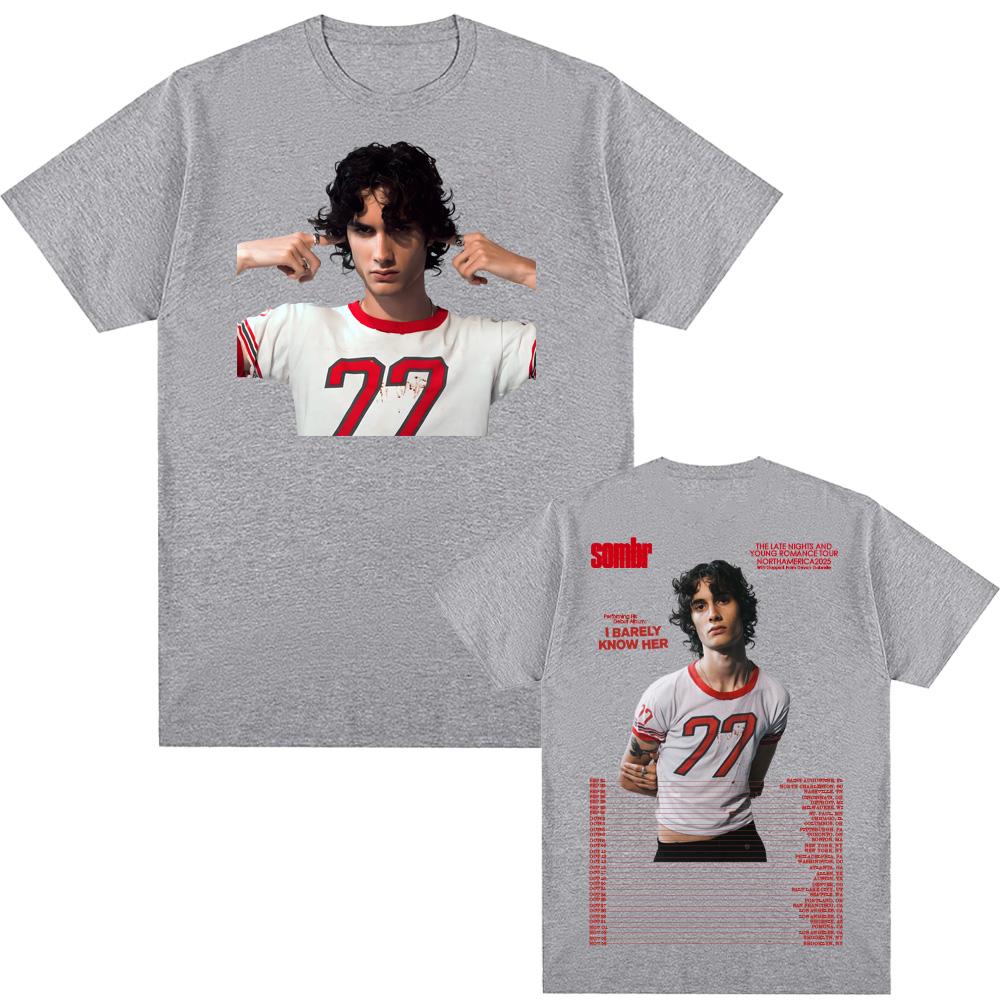 Sombr - The Late Nights and Young Romance Tour Северная Америка 2025 Футболка 100% хлопок винтажная Высокое качество Летняя футболка с альбомом