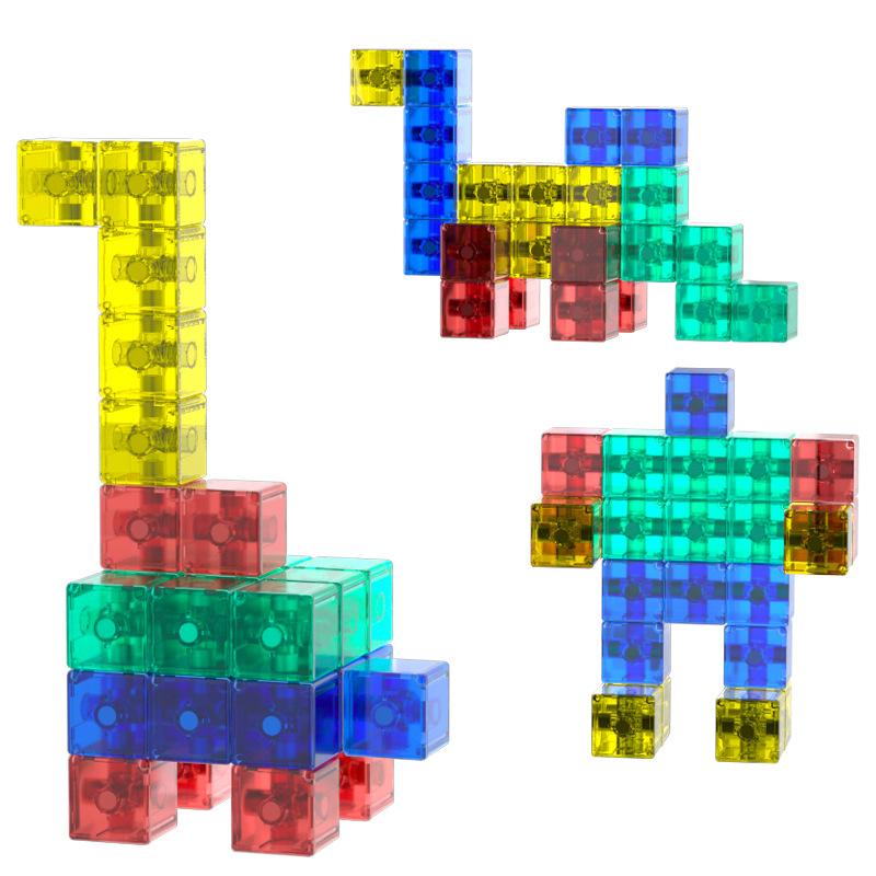 Детский набор для самостоятельного изготовления магнитных кубиков, строительные блоки, обучающие игрушки, магнитная геометрия, сборочные блоки, подарок для детей, строительные игрушки