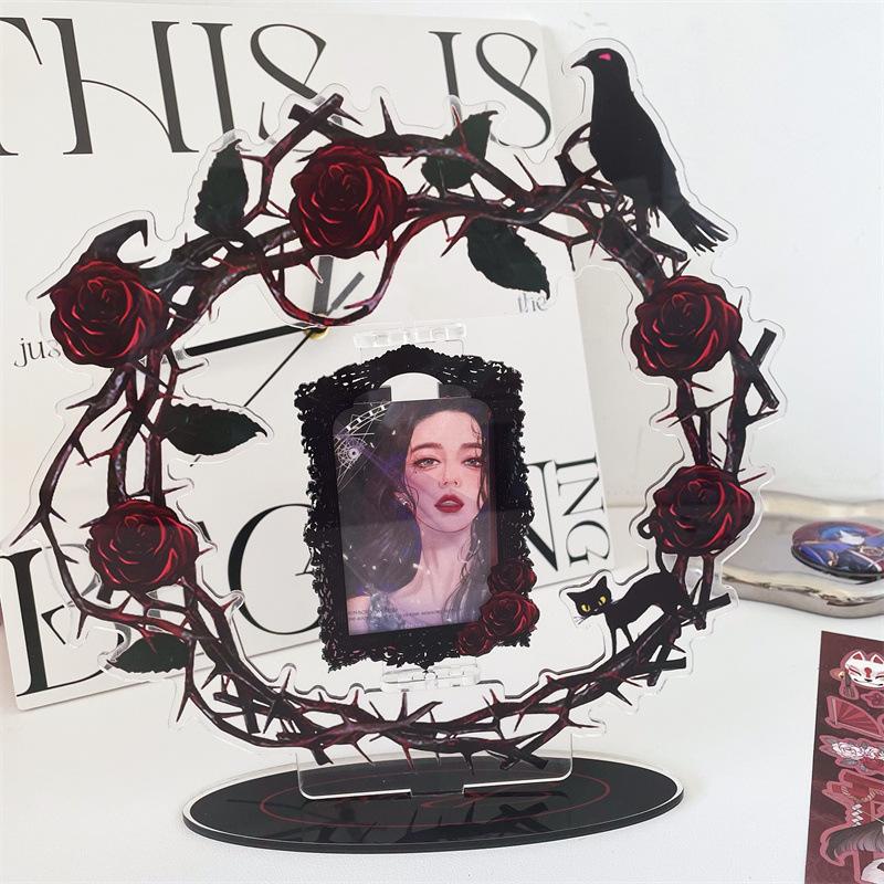 Подставка для фотографий Thorn Rose, акриловый идол, периферийное устройство, 3-дюймовый дисплей для коллекции фотографий, вращающаяся фоторамка