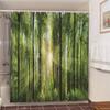 Misty Forest Nordic Style Shower Curtains Set With Hooks Waterproof Green Natural Landscape Home Decoration Bathroom Curtain New