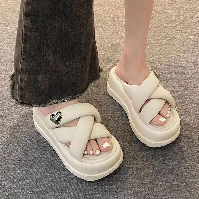 Сандалии летние женские тапочки сандалии на платформе уличные толстые пляжные тапочки шлепанцы садовая обувь
