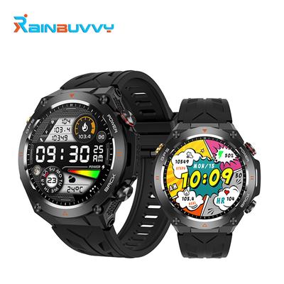 Rainbuvvy KC82 Умные часы 1,45 дюйма Круглый экран Bluetooth-вызовы Мониторинг сердечного ритма Сна Барометрический Высотомер Компас Спортивные часы